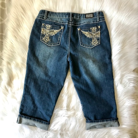 Earl Jeans Denim - Embellished pocket Capris